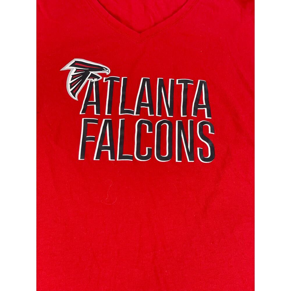 NFL Team Apparel Womens Red Atlanta Falcons V Neck Short Sleeve Tee XL - Picture 2 of 7
